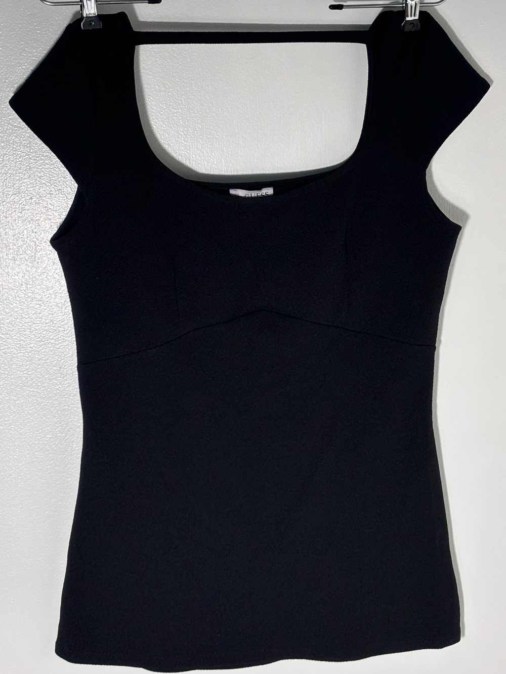 Vintage GUESS Cap Sleeve Top - Size XL - Black